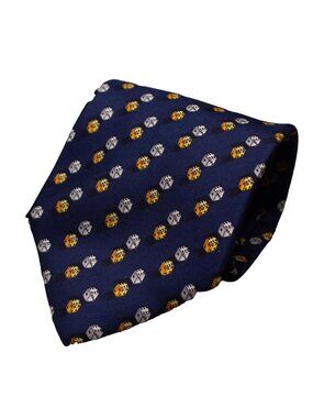 NWT Tie Rack Tie 100% Silk Dice Pattern Made in Italy Satin Blue 3.5"